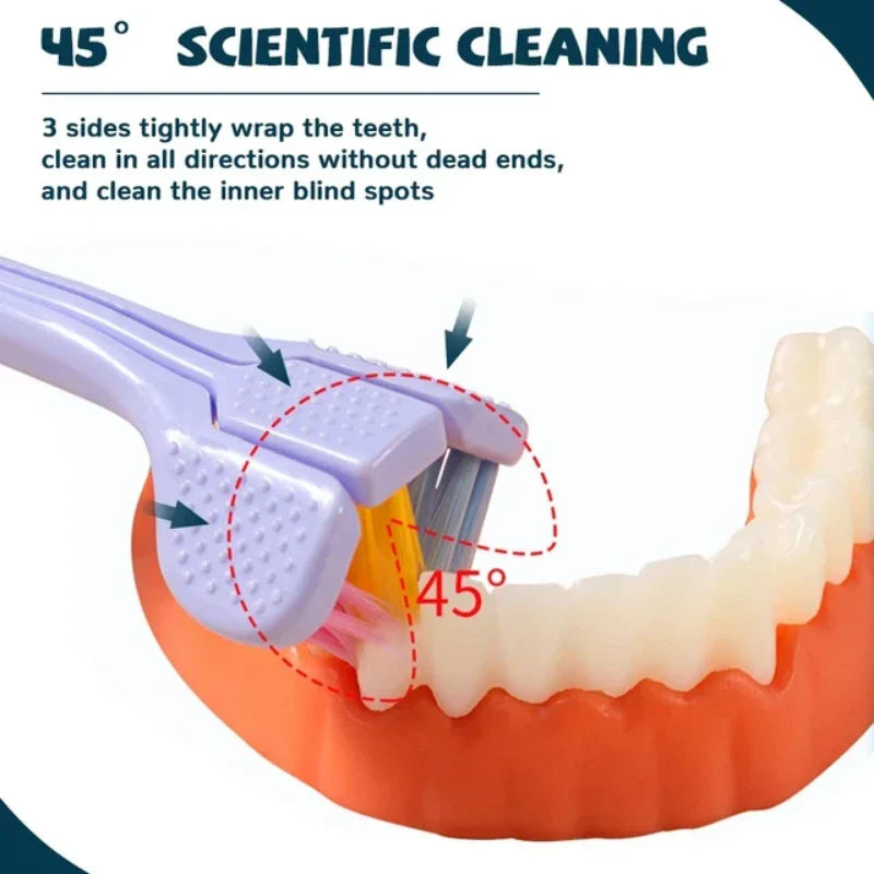 Three-Sided Toothbrush Soft Bristle