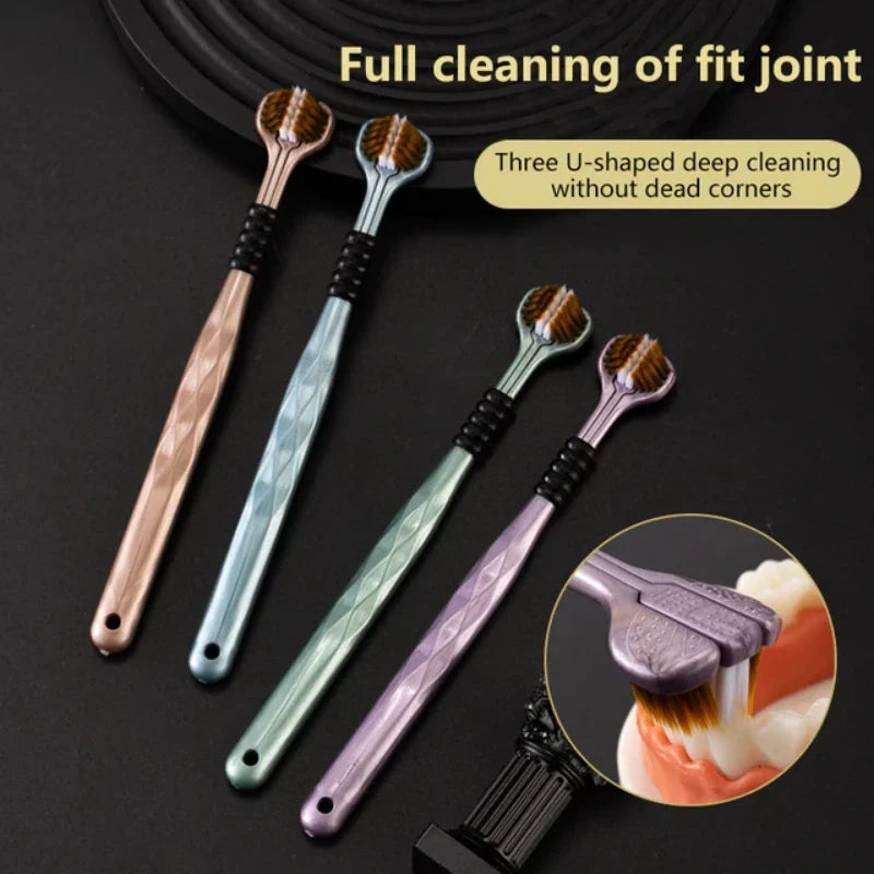 Three-Sided Toothbrush Soft Bristle