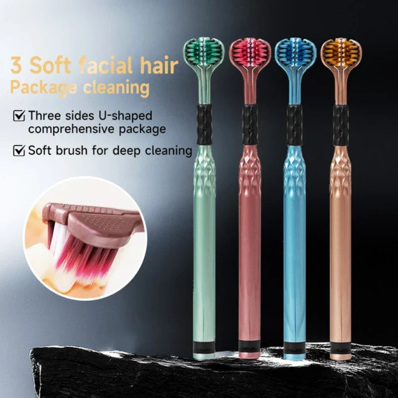 Three-Sided Toothbrush Soft Bristle