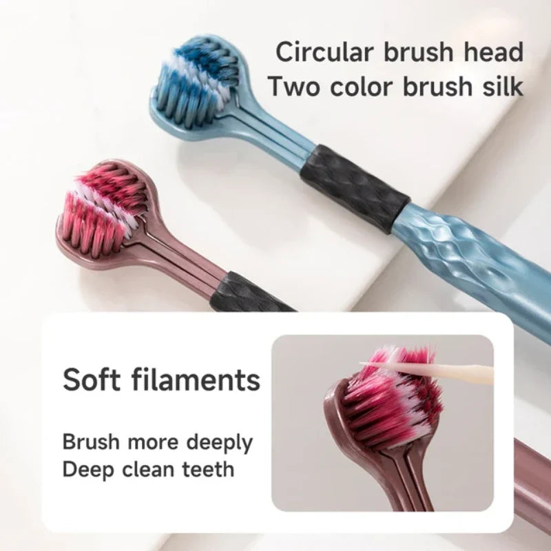 Three-Sided Toothbrush Soft Bristle