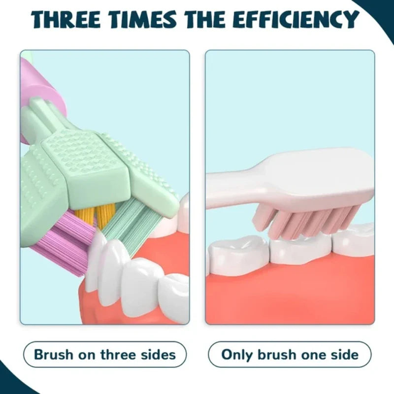 Three-Sided Toothbrush Soft Bristle
